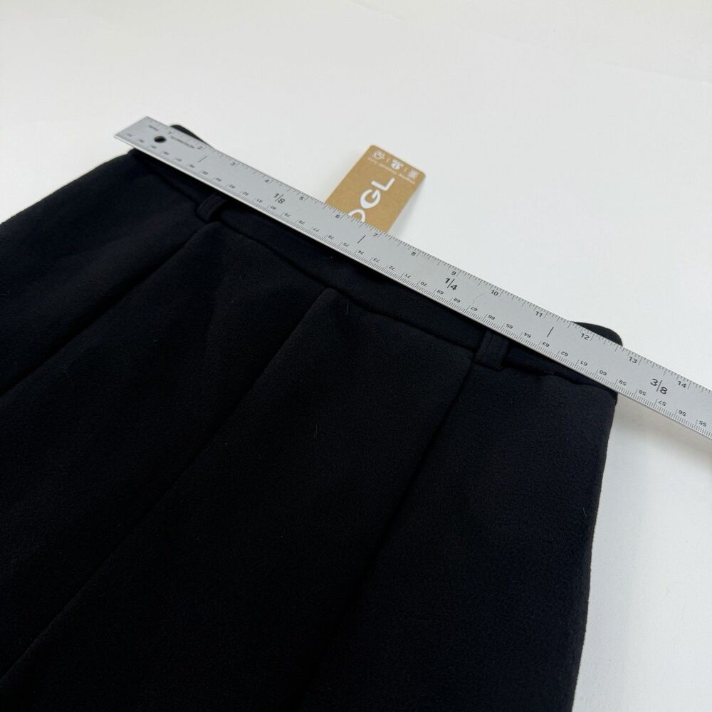 OGL Midi A-line Skirt Womens S Black Thick FuzzLuxe Essential Minimalist Cozy - Picture 5 of 10